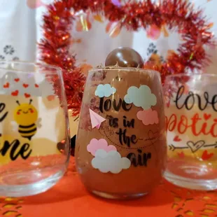 Red Velvet triffle cups 2 for $15 in wine glasses with valentines box for drop off or pick up