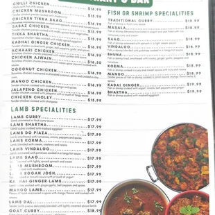 Dinner Menu