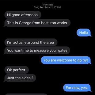 We were scheduled for 5pm so I could be there to view/discuss.
