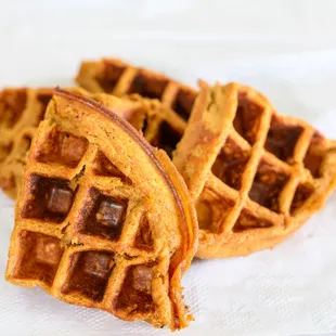 two waffles on a plate