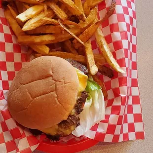 Burger and fry combo