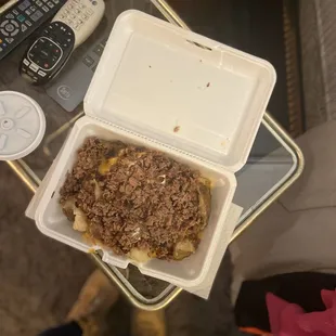 Loaded baked potato  with chopped beef    Full of flavor   I could eat this everyday