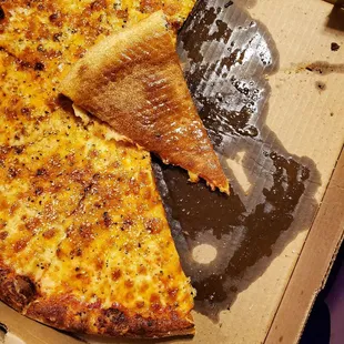 Just a small sample of the greasy greasy pizza!