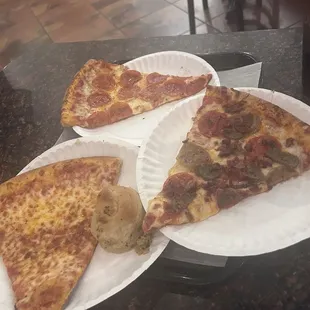 Meat Lover, pepperoni and cheese slice