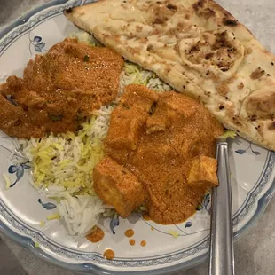 Garlic Naan, PANEER TIKKA MASALA 8oz, Chicken Makhani (BUTTER CHICKEN)