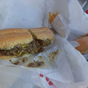 Chesse steak Steak hoagies jalapeno  Fries