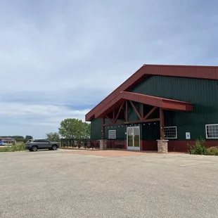 Front parking and outdoor patio area