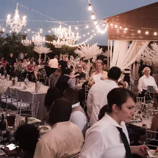 So pretty what they put together from nothing. They strung the cords to hang chandeliers from the sky ... they can do anything