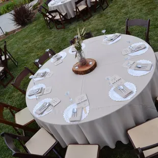 Chair and champagne flutes rented from best rental