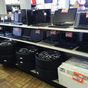 Rims, computers and a large selection of laptops with  the lowest prices in town.