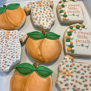 a box of decorated cookies