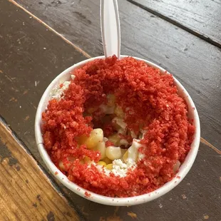 Hot Cheetos esquite ($6.30 for medium)