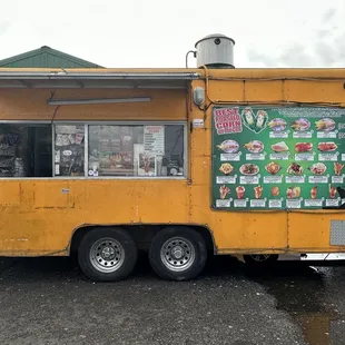 a yellow food truck