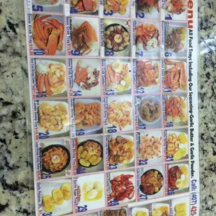 One side of the menu