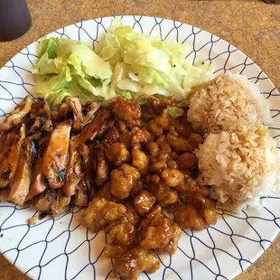 Teriyaki Chicken and General Tso lunch special
