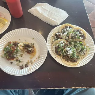 (2) Al pastor (2) asada  (3) cabeza  Total =. $7.70.  They have delicious salsa too