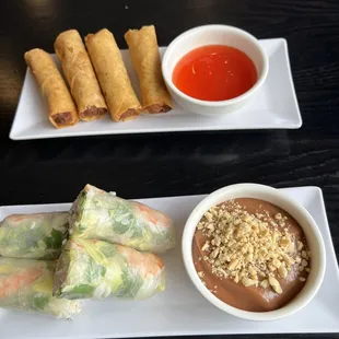 Egg rolls and spring rolls