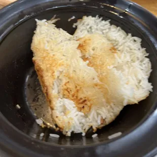 Crispy rice on the bottom of the pot. Nice!