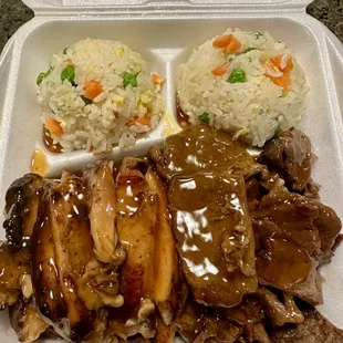 Chicken and Beef Teriyaki Combo (w/ Fried Rice)