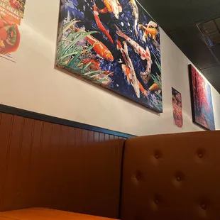 Koi painting above the booths