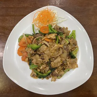 Drunken Noodle (Pad Kee Mow)  Chicken &amp; Beef..... AMAZING!