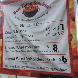 The menu