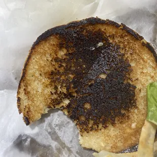 Very dry and burnt food