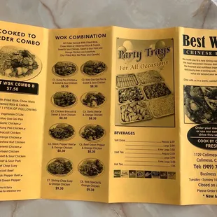 Back of to go menu