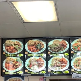 Menu inside restaurant 1