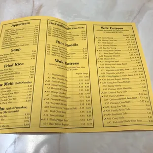 Inside menu