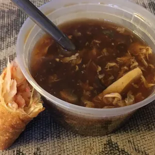 Sweet and Sour soup and egg roll September 24, 2018