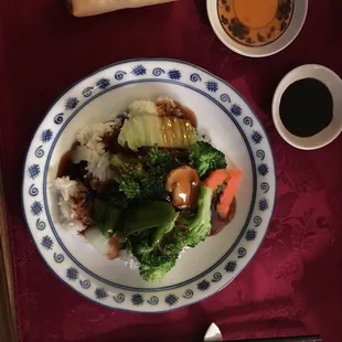 Steamed mixed veg from the diet menu.(plated at home)