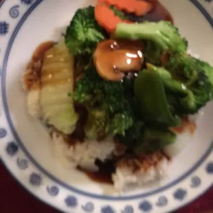 Steamed Mixed Vegetables from the diet menu. ( plated at home)