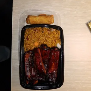 Spare ribs and fried rice lunch combo