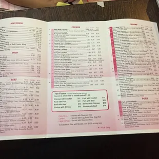 menu