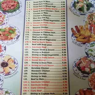 Lunch menu jan 2018