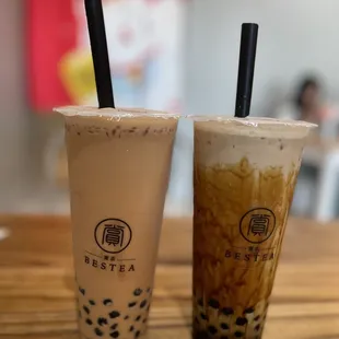 Thai milk tea and brown sugar milk tea