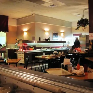 a view of the dining area