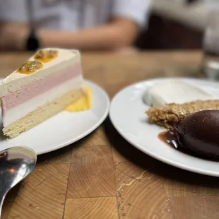 Strawberry Buttermilk Ice Cream and Coconut Gelato Frozen Torte and Coconut Macadamia Caramel Tart