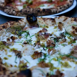 Guanciale and Burrata pizzas.