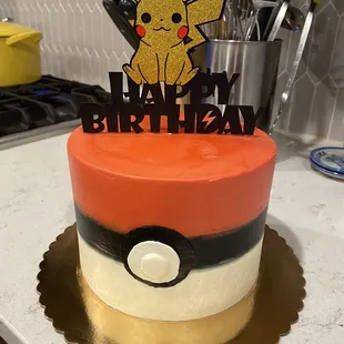 Pokémon cookies and cream cake.