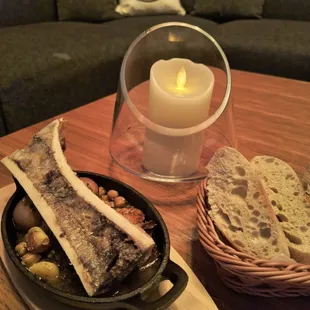 New tapas item: dizzy dinosaur...short ribs stew and bone marrow