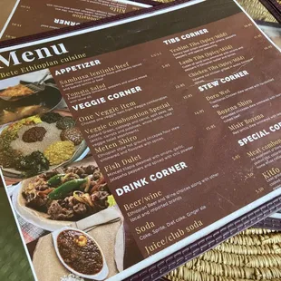 Good menu for both vegetarian and meat