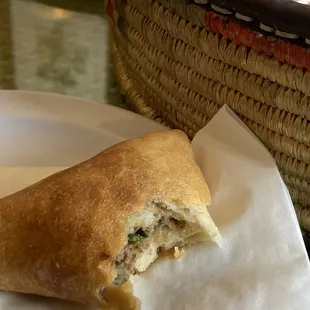 Beef Sambusa after one bite - so good