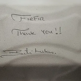 Bilingual messaging on our leftovers.