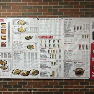 New menu posted outside