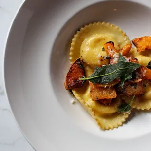 Butternut Squash and Ricotta Ravioli with Brown Butter and Sage