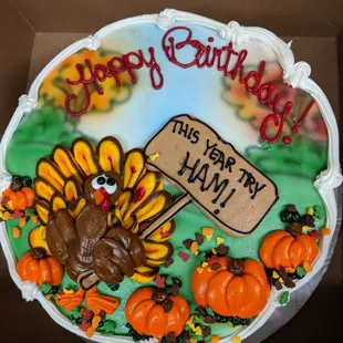 Happy birthday cake - Thanksgiving theme