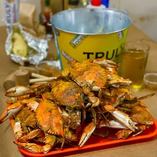 1 dozen medium blue crabs and truly!