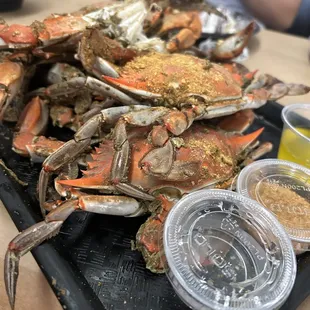 a pile of crabs